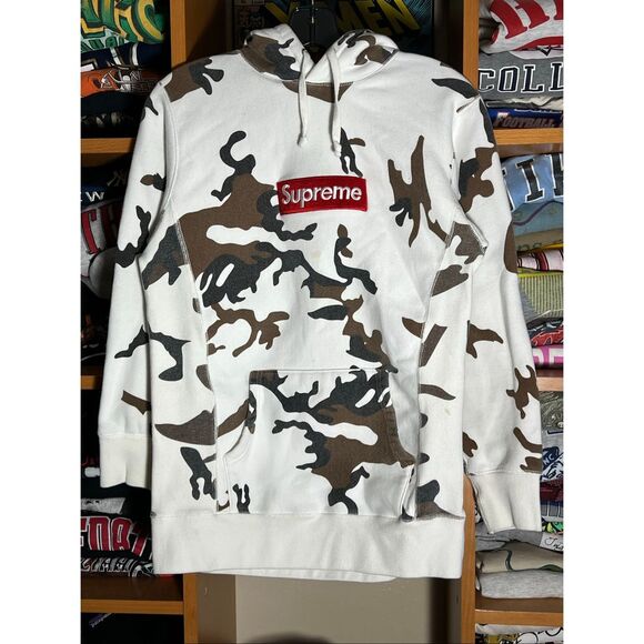 Supreme Other - Supreme Box Logo White Cow Camo Hoodie